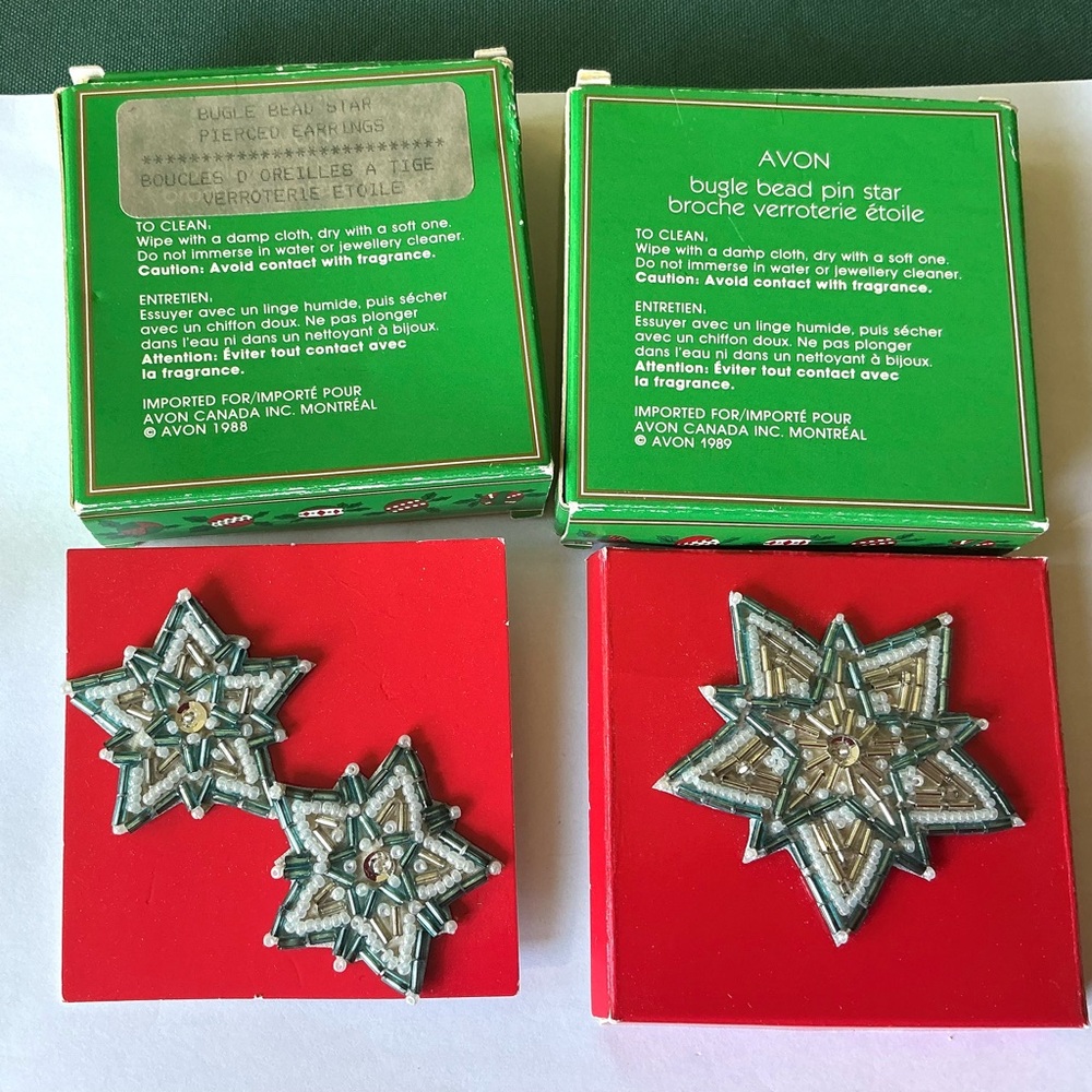 Vintage Avon Star-Shaped Glittery Beaded Jewelry Set